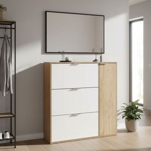 Zapatero Rage 1 puerta + 3 cajones cambria/natural 106x115x36 cm