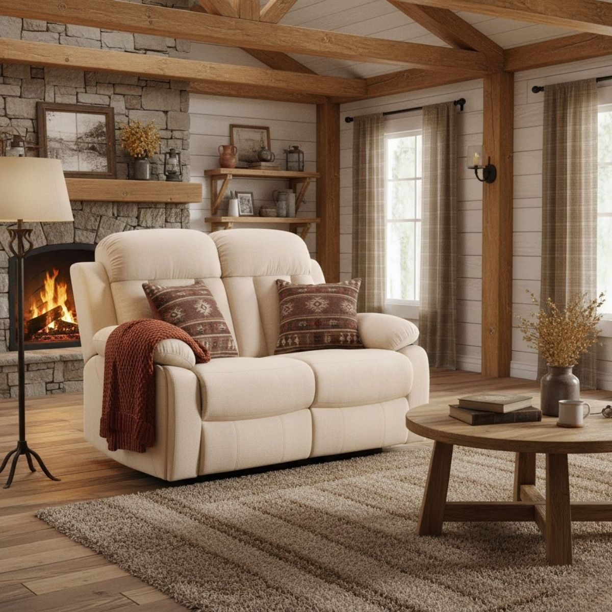 Sofa-relax-Madrid-Deluxe-New25-2-plazas-diseño-reclinable-tela-Boucle-beige-101x152x97-cm