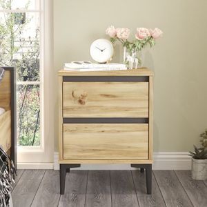 Mesita de noche Bernal 2 cajones cambria 58,6x45x45 cm