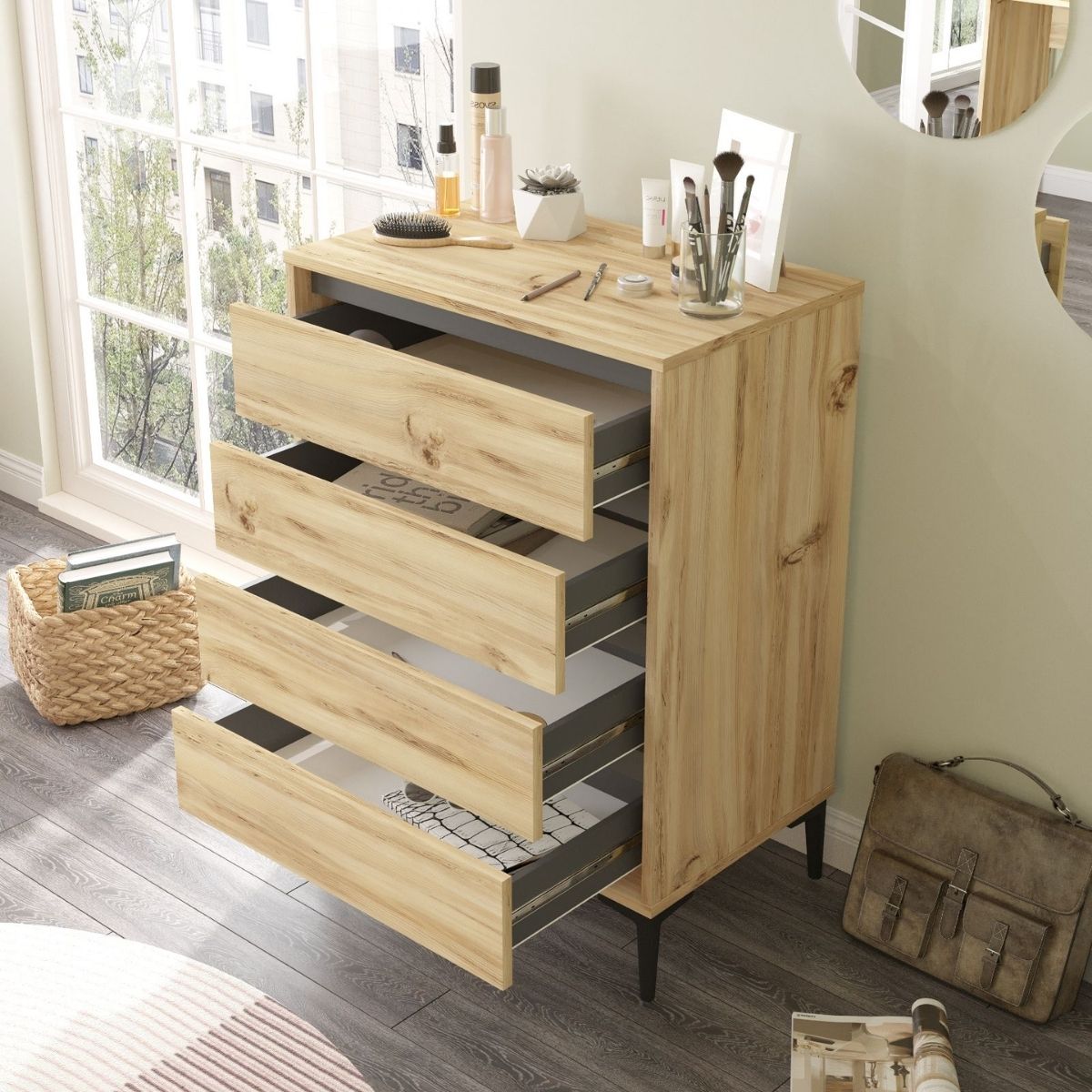 Comoda-Eclipse-4-cajones-ambientada-lateral