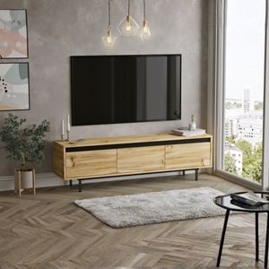 Mueble de TV Ayote 3 puertas cambria/grafito 45,1x160x35,5 cm