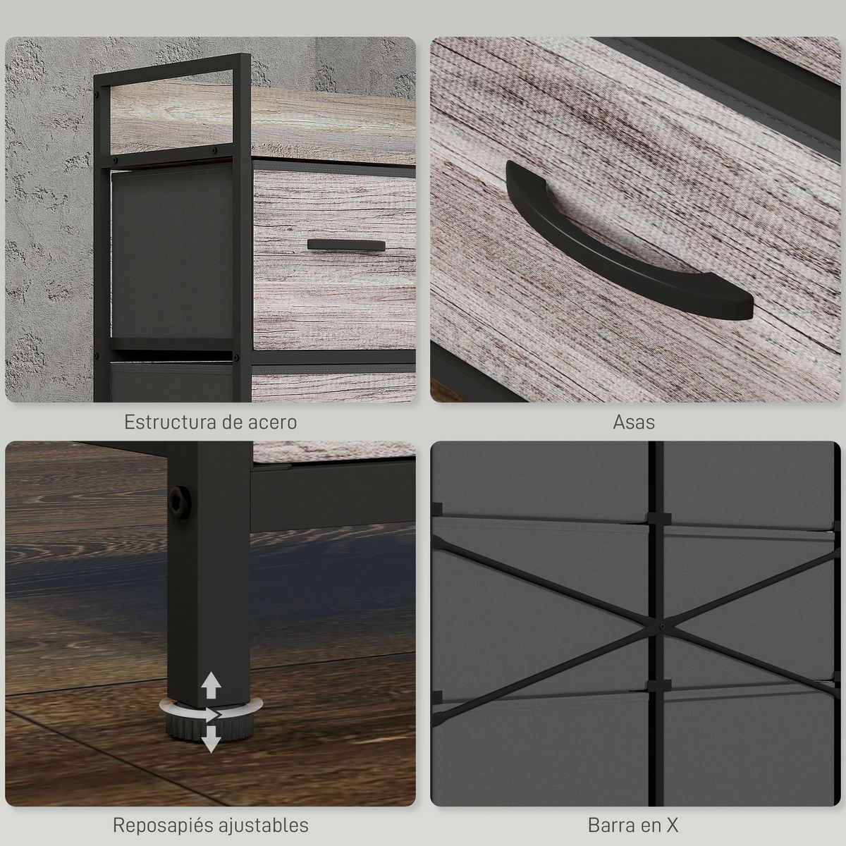 Comoda-Compas-Homcom-6-cajones-