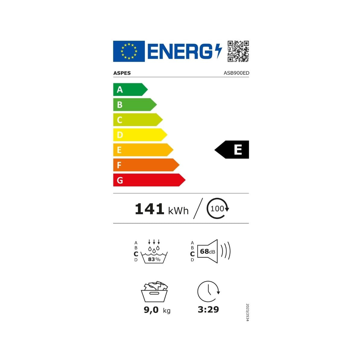 Secadora-bomba-de-calor-Aspes-ASB900ED-etiqueta-energetica