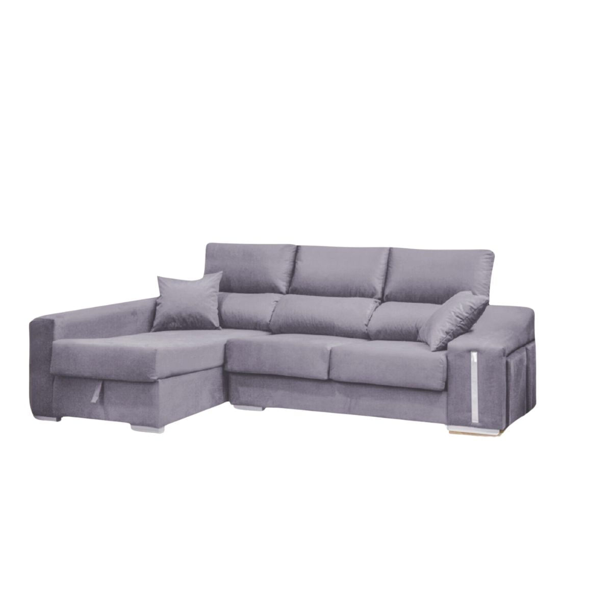 Sofa-chaiselongue-Ares-3-plazas-con-arcon-y-2-taburetes-tela-nevada-gris-frente-izquierda-fondo-blanco