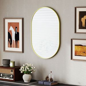 Espejo de pared Ayumi Homcom con marco dorado 90x60x3 cm