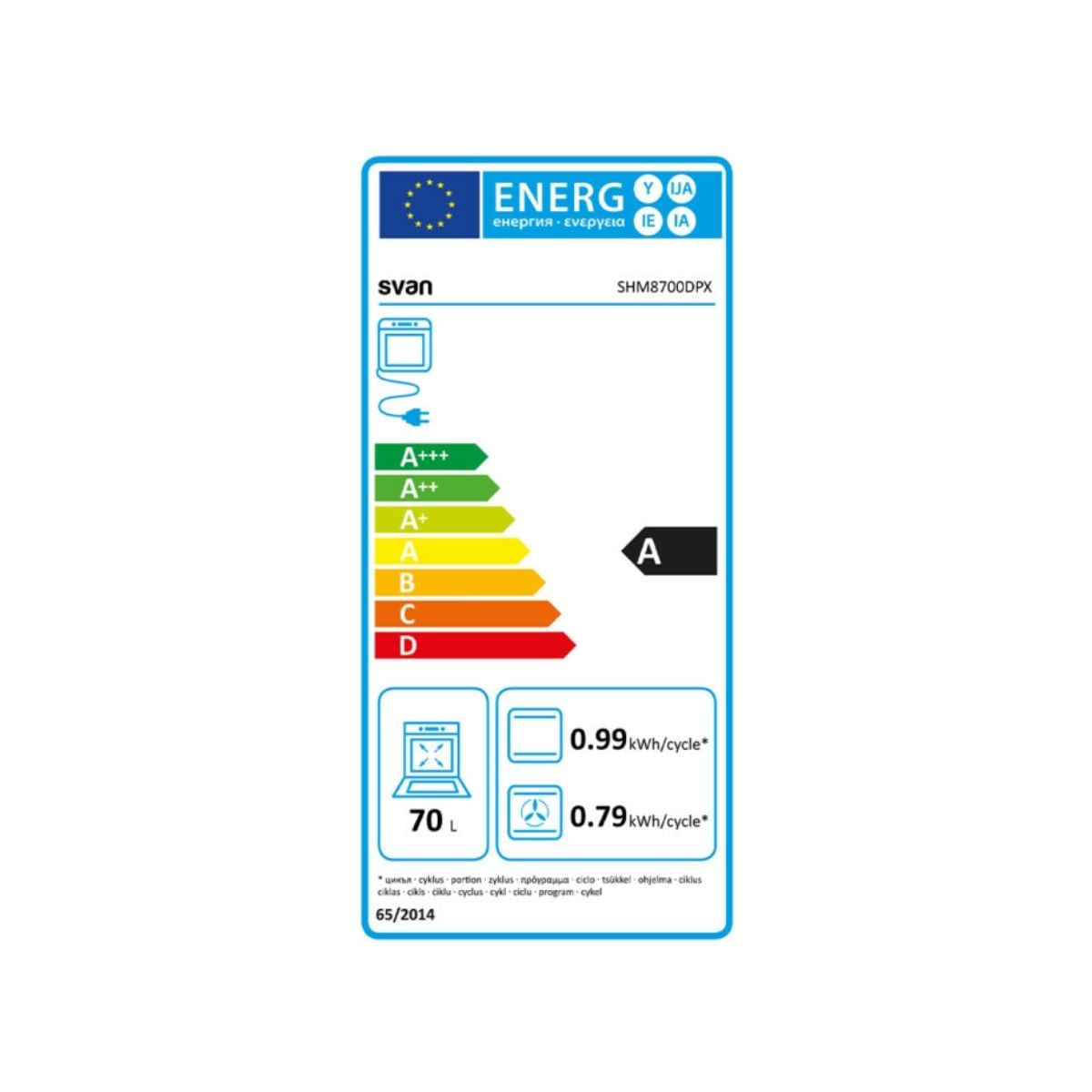 Horno-multifuncion-Svan-SHM8700DPX-etiqueta-energetica