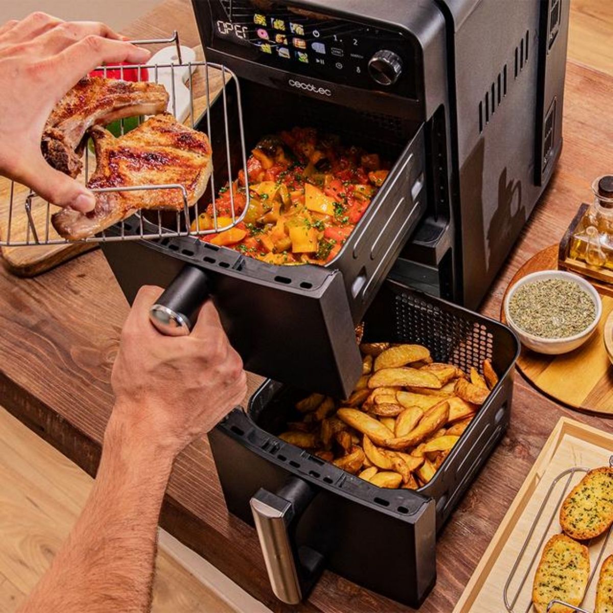 Freidora-de-aire-Cecotec-Cecofry-DuoLevel-10000-cubetas