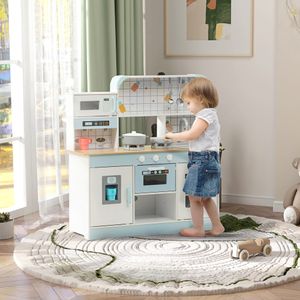 Cocina infantil Piñas Aiyaplay accesorios +3A blanco 90,4x88,6x31,7 cm