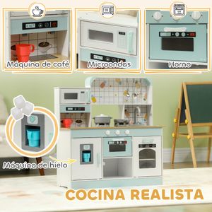 Cocina infantil Piñas Aiyaplay accesorios +3A blanco 90,4x88,6x31,7 cm