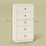 Comoda-Sora-Homcom-5-cajones-medidas