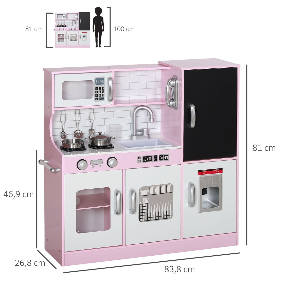 Cocina-infantil-Cook-Aiyaplay-microondas---maquina-de-hielo-rosa-81x838x268-cm-