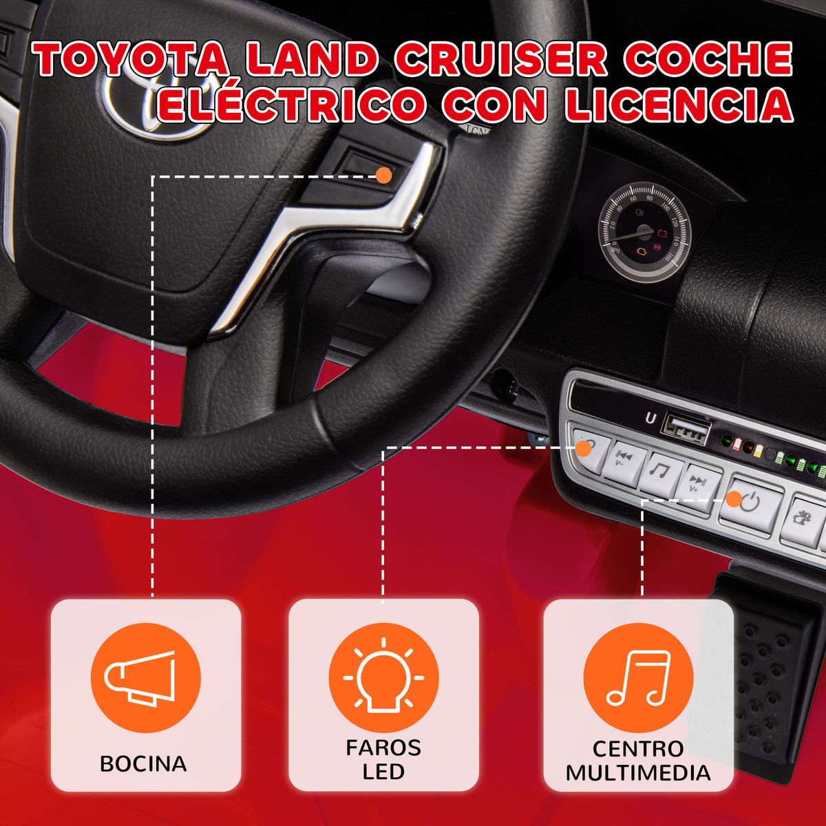 Coche-electrico-infantil-Toyota-Land-Cruiser-Aiyaplay-luces-LED---bocina---USB-rojo-555x65x107-cm-