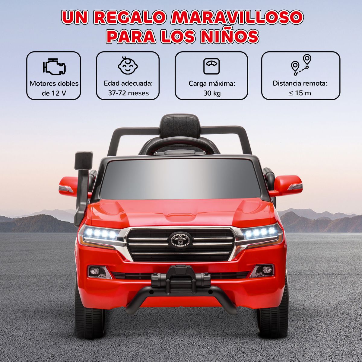 Coche-electrico-infantil-Toyota-Land-Cruiser-Aiyaplay-luces-LED---bocina---USB-rojo-555x65x107-cm-
