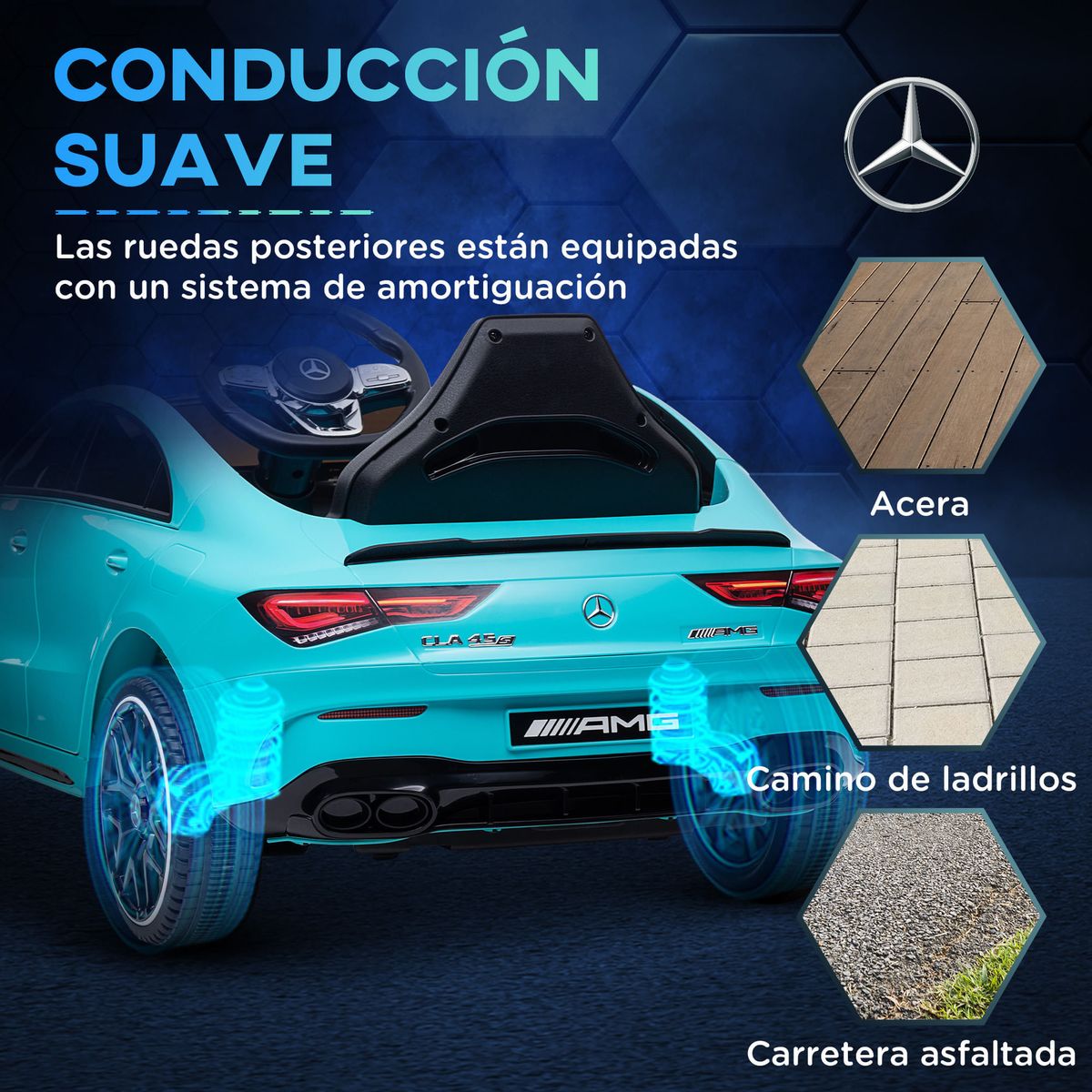 Coche-electrico-infantil-Mercedes-Benz-AMG-CLA-45-Aiyaplay-mando-a-distancia---luces-LED--3A-azul-45x61x110-cm-
