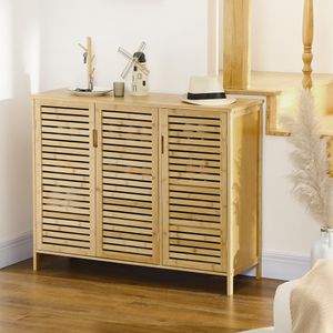 Zapatero Akira Homcom 3 puertas natural 80x100x35 cm