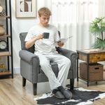 Butaca-Ren-Homcom-diseño-acolchado-gris-88x79x725-cm