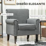 Butaca-Ren-Homcom-diseño-acolchado-gris-88x79x725-cm