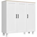Aparador-Galatea-Homcom-3-puertas---estantes-ajustables-blanco-90x90x30-cm-