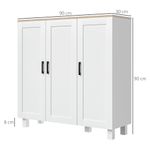 Aparador-Galatea-Homcom-3-puertas---estantes-ajustables-blanco-90x90x30-cm-