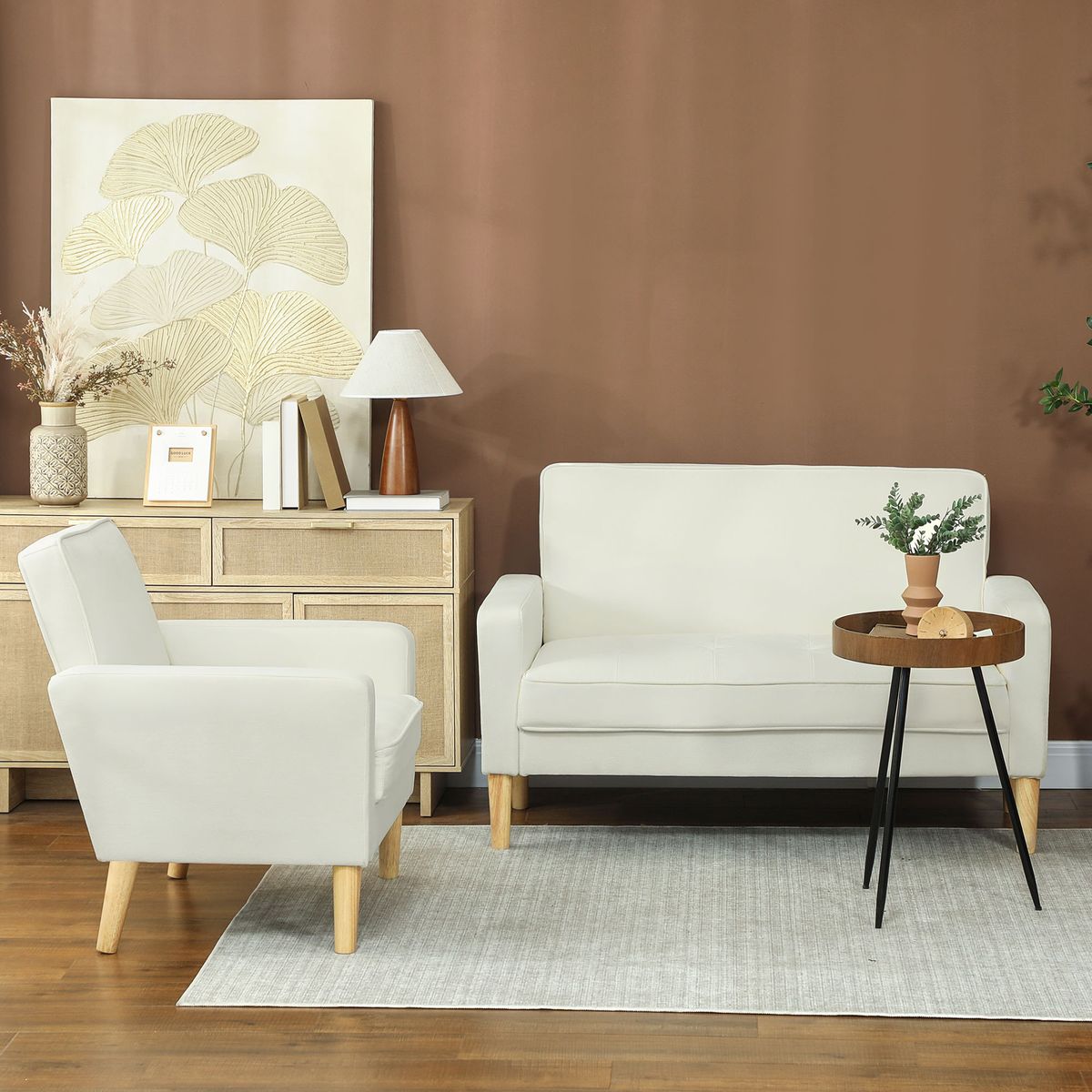 Sofa-Yuki-Homcom-2-plazas-ambientada-nordica