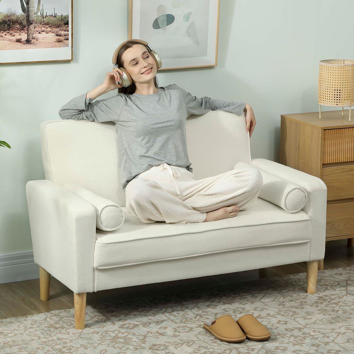 Sofa-Yuki-Homcom-2-plazas-ambientada