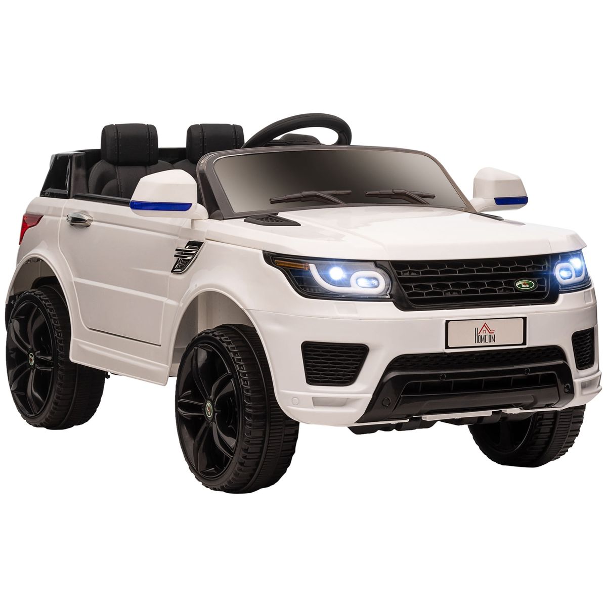Coche-electrico-infantil-Premium-Homcom-control-remoto---bluetooth---luces-led-blanco-52x68x110-cm