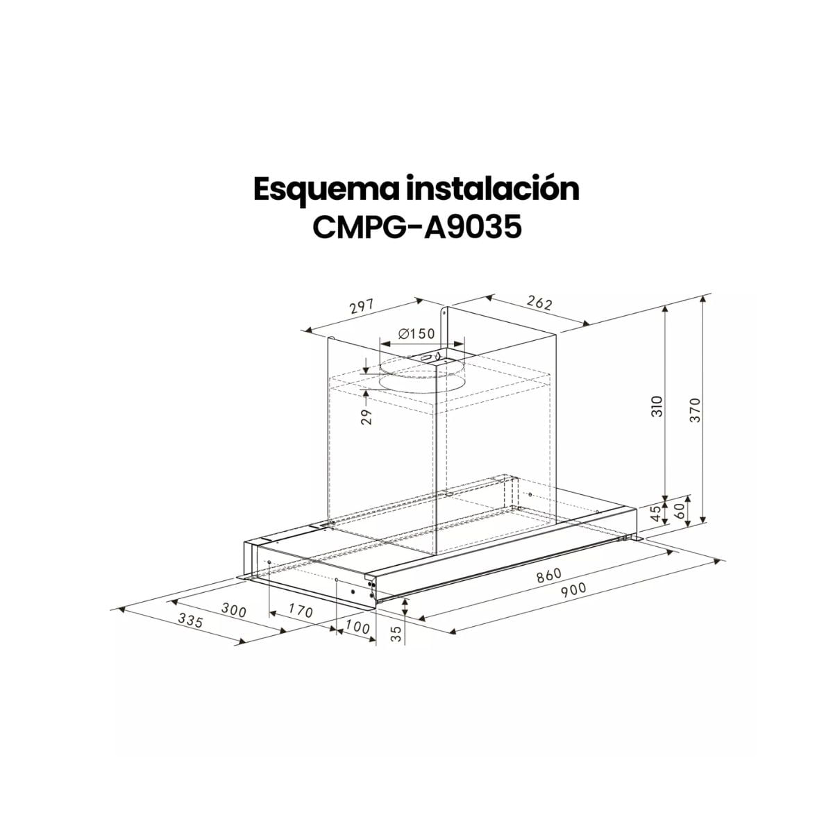 Campana-integrable-Infiniton-CMPG-A9035-75W-599m³-h-A-inox-90-cm