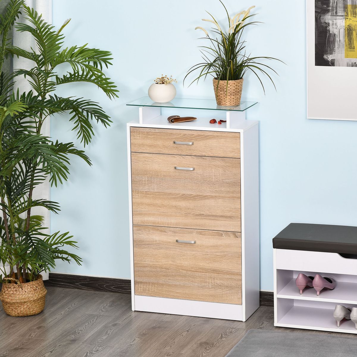 Zapatero-Momo-Homcom-ambientada-dos-puertas