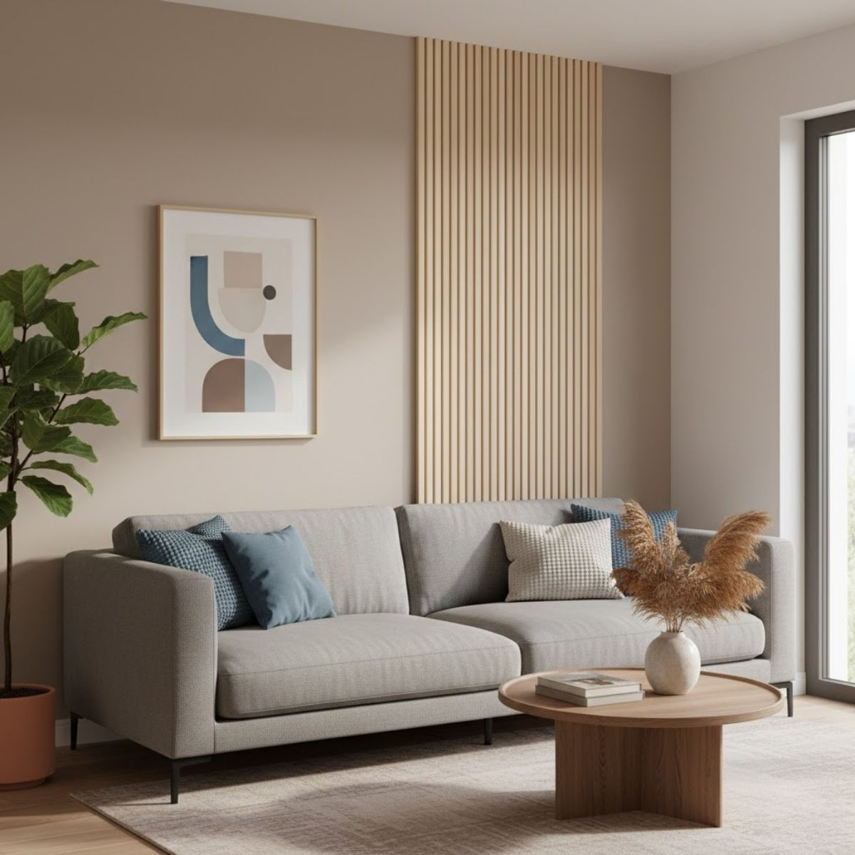 Panel-decorativo-diseño-listones-ambientada-salon