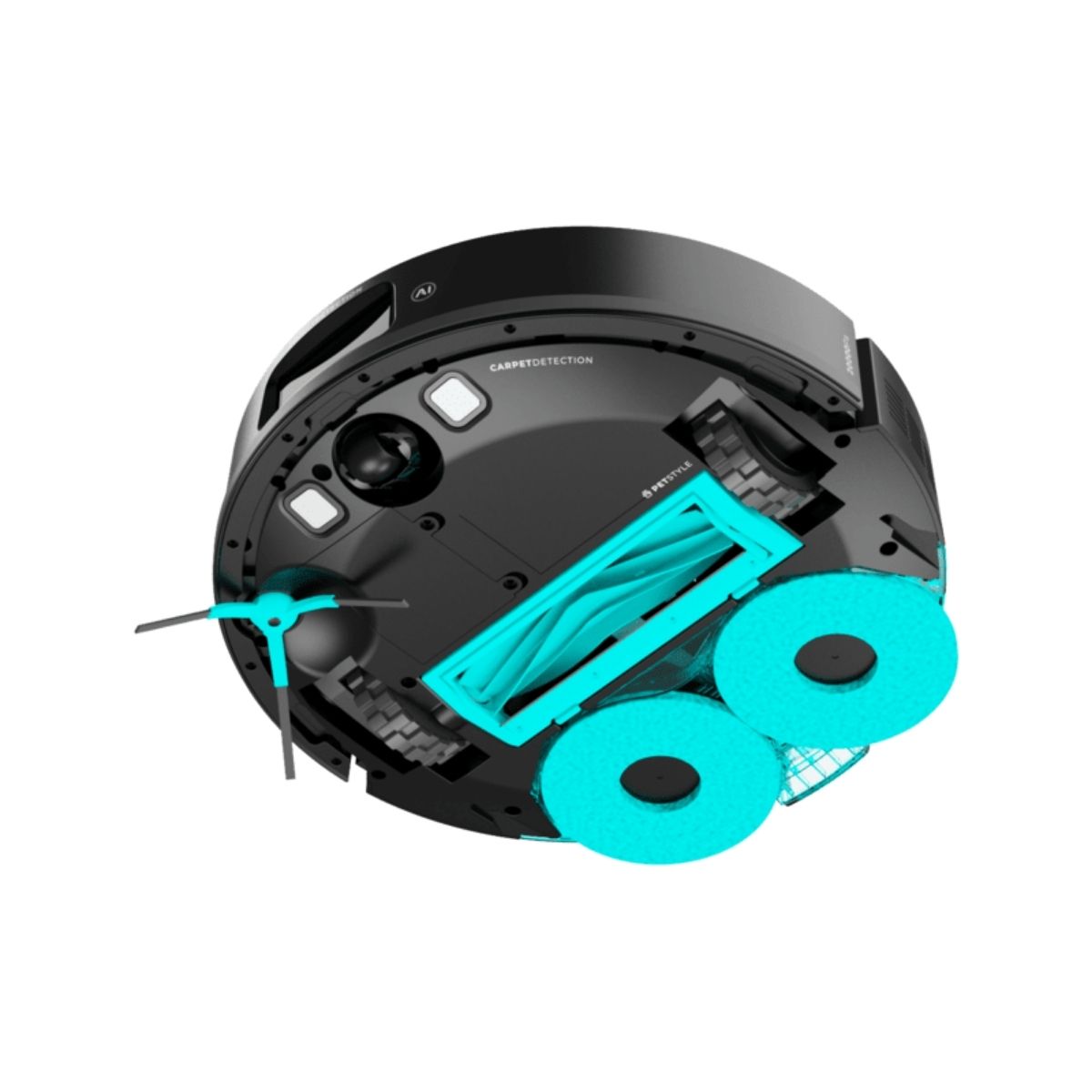 Robot-aspirador-Cecotec-Conga-M100-Spin-AI-2000Pa-cepillo-silicona-220m²-App-3.0-negro