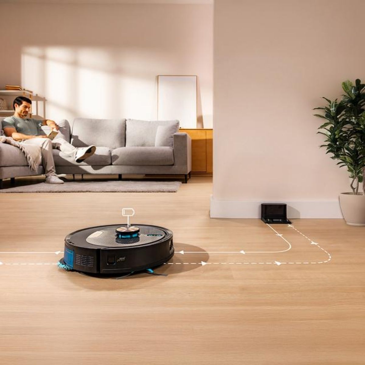 Robot-aspirador-Cecotec-Conga-M100-Spin-AI-2000Pa-cepillo-silicona-220m²-App-3.0-negro