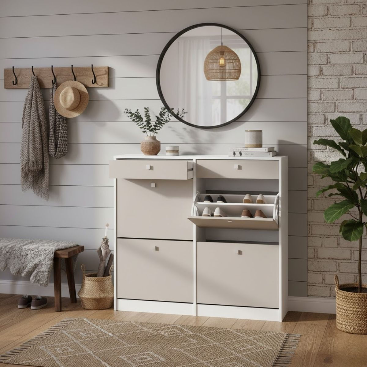 Zapatero-Sirena-4-puertas-con-2-cajones-interior