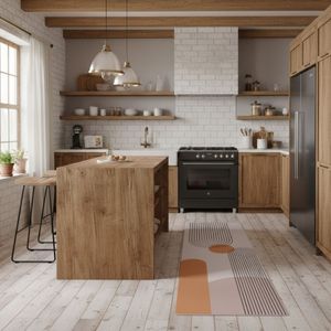Alfombra de cocina lavable antideslizante multicolor 120x40 cm