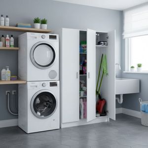 Armario auxiliar Use 3 puertas con escobero blanco 180x109x37 cm