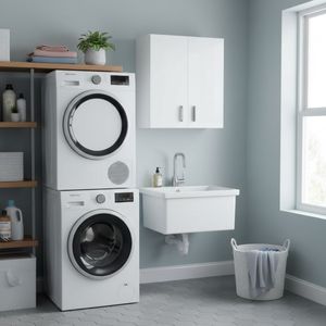 Armario auxiliar Use diseño alto con 2 puertas blanco 60x59x26,5 cm