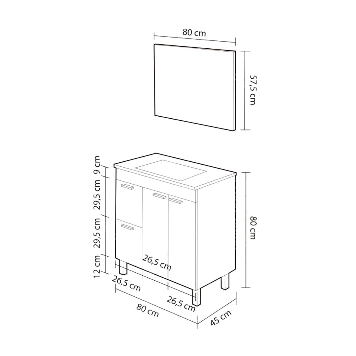 Mueble-de-baño-Aktiva-2-cajones---1-armario---espejo-blanco-medidas