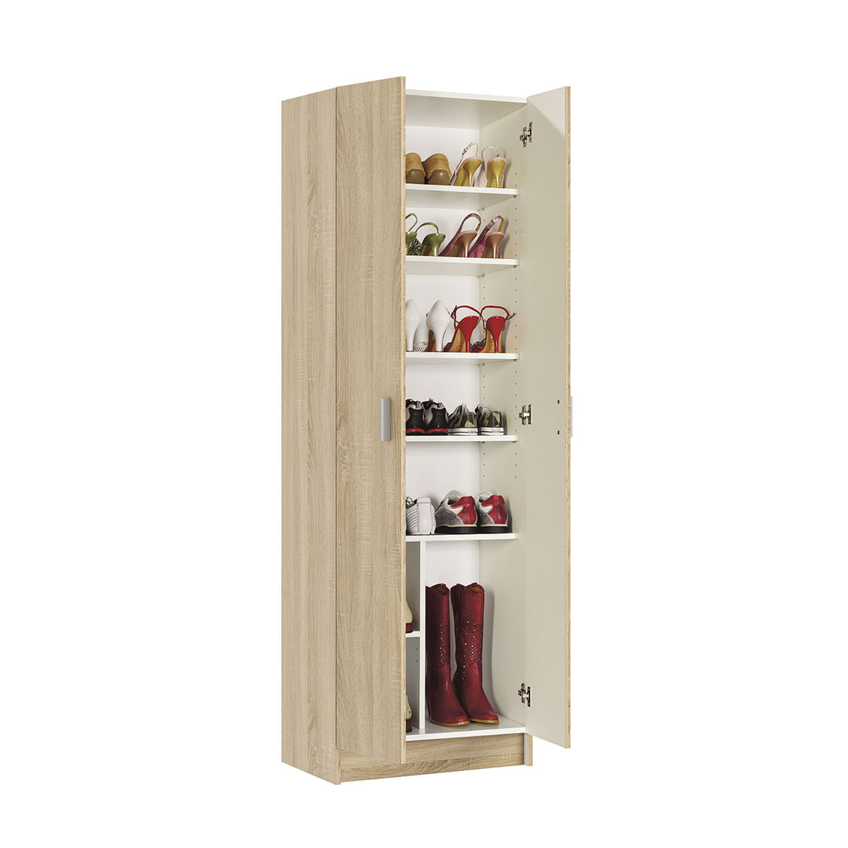 Armario-multiusos-USE-2-puertas---5-estantes-regulables-roble-canadian-180x59x37-cm-detalle-interior-animado