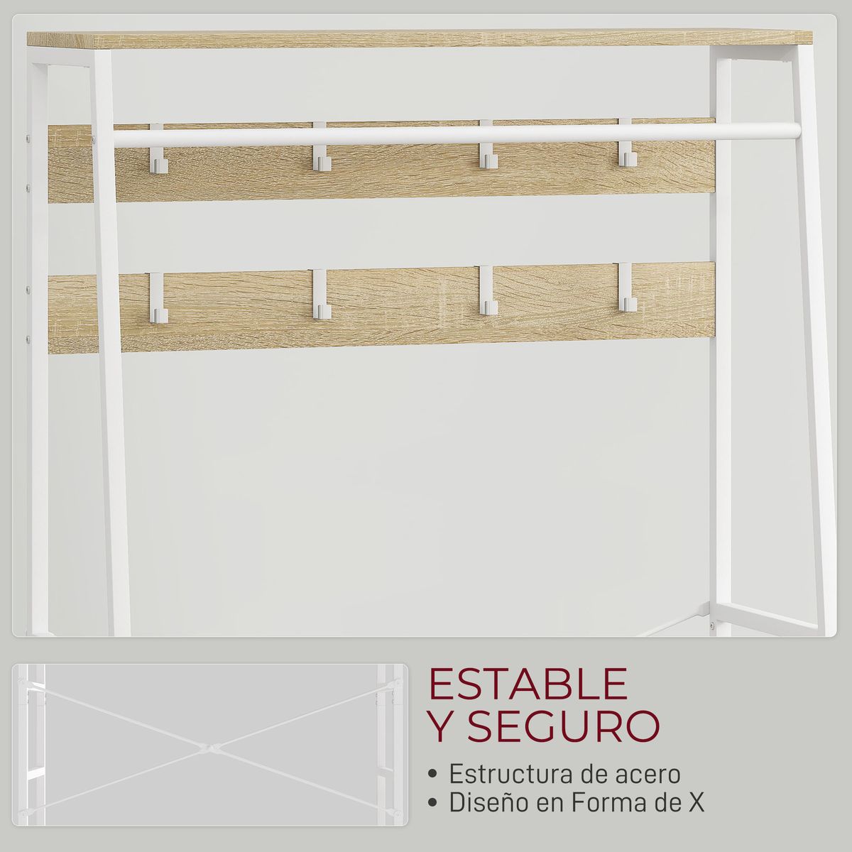 Perchero-Kenzo-Homcom-8-ganchos-amplio-espacio-de-almacenamiento