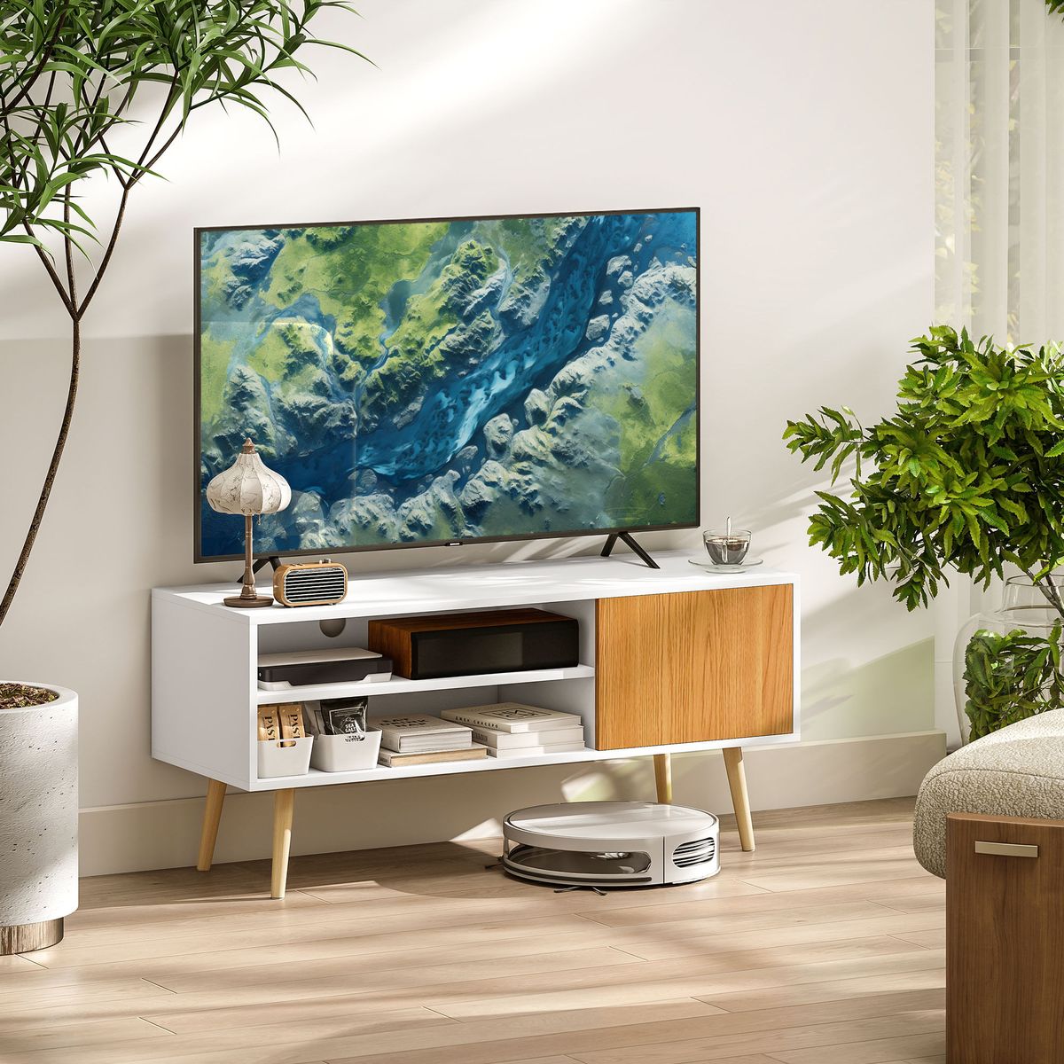 Mueble-de-TV-Hiro-Homcom-2-estantes-interior