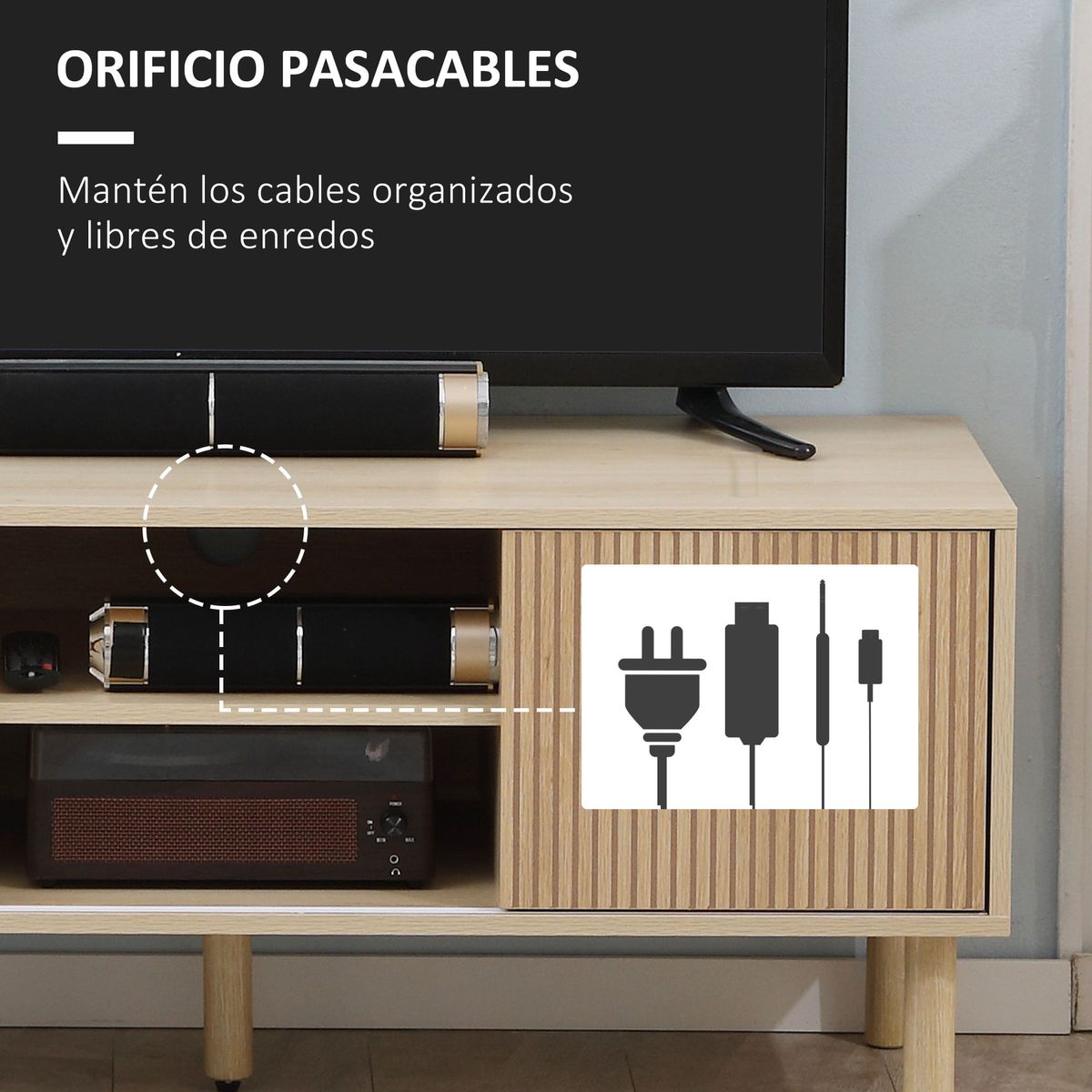 Mueble-de-TV-Taro-Homcom-2-puertas