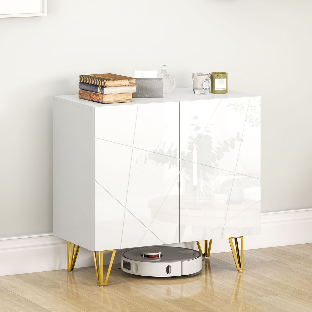 Aparador-Kumi-Homcom-2-puertas-ambientada-con-patas