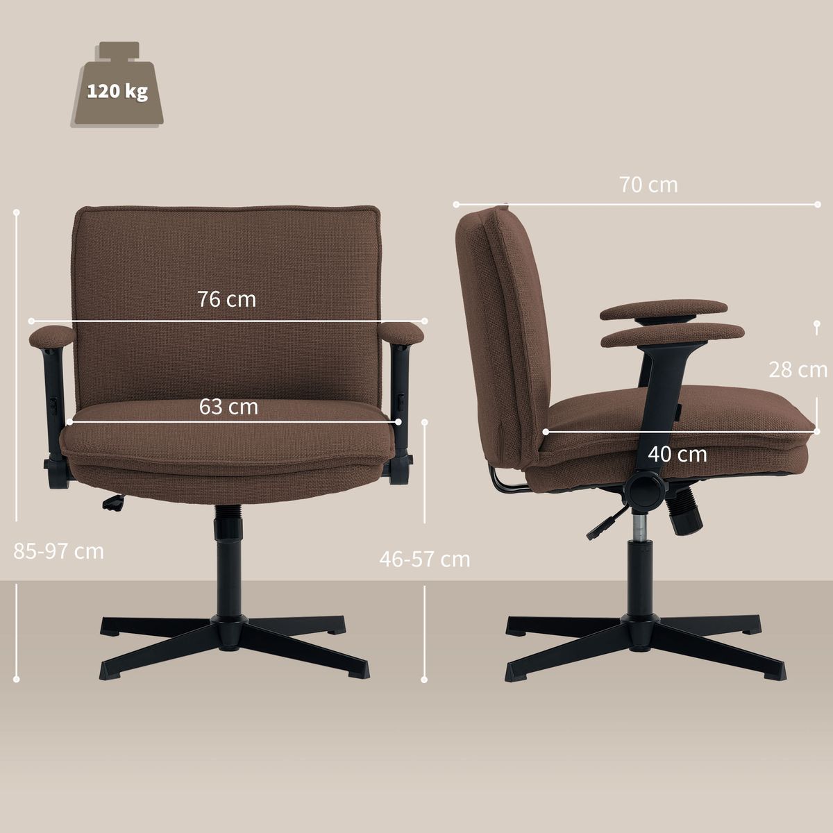 Silla-de-oficina-Nori-Homcom-altura-ajustable-medidas