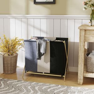 Cesto para ropa sucia Riku Homcom 129L 3 compartimentos multicolor 67x75x48 cm