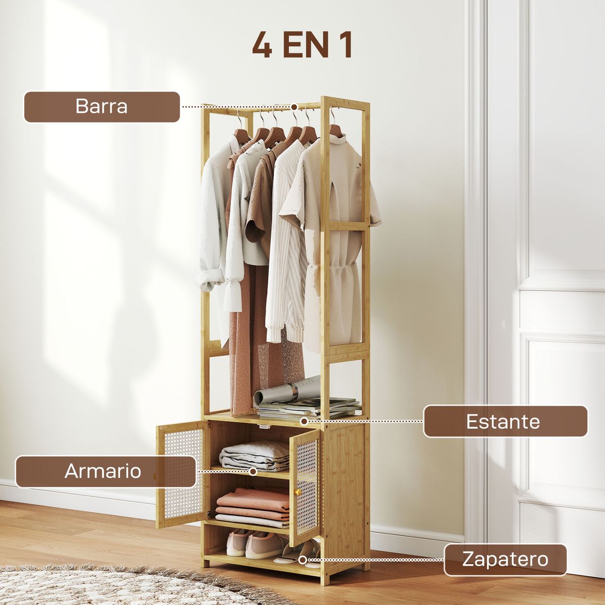 Perchero-Aoi-Homcom-detalles-interiores