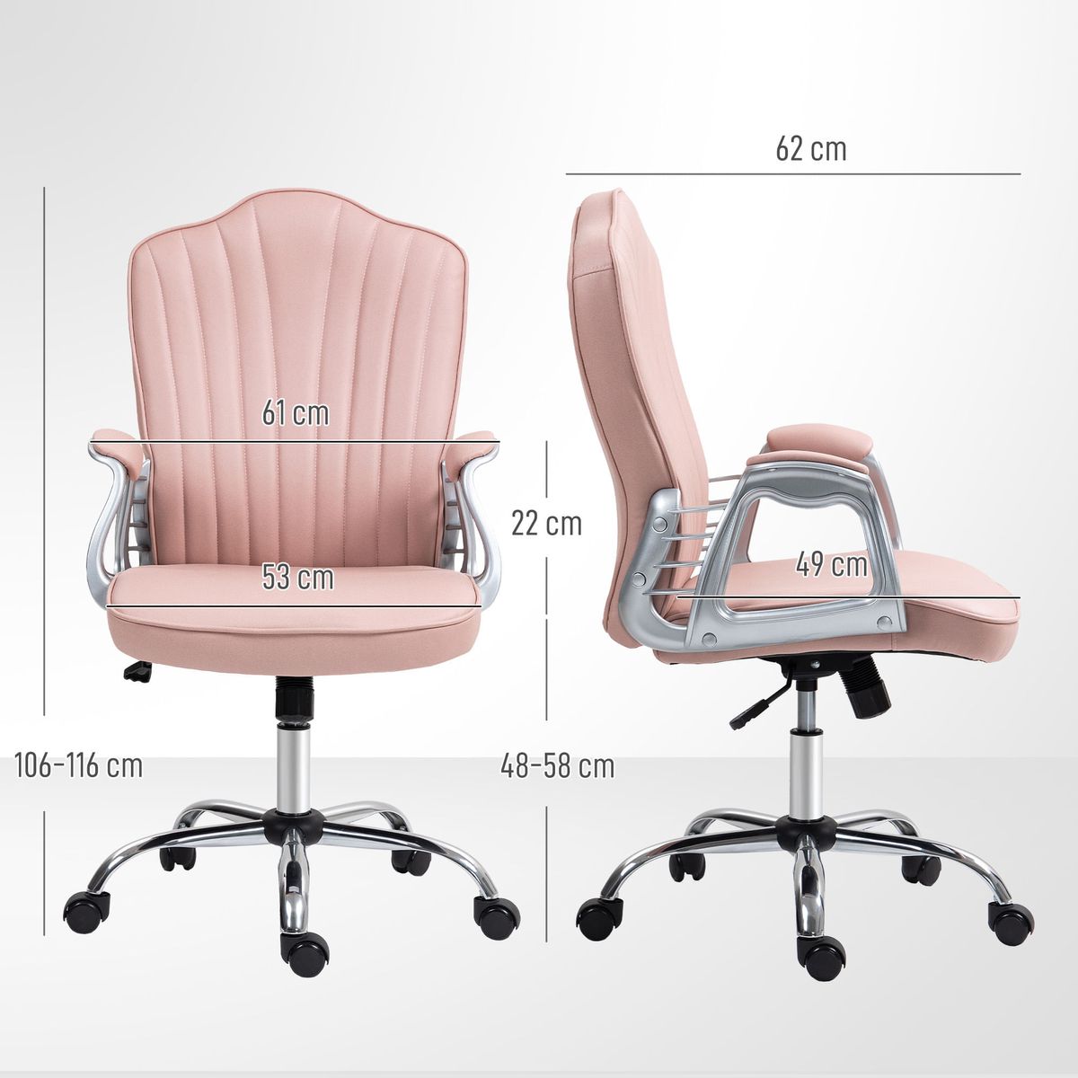Silla-de-oficina-Saki-Homcom-altura-ajustable-medidas