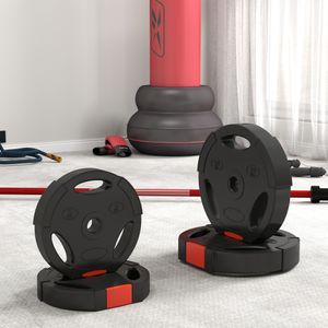 Set de 4 discos de pesas SportNow 5-10kg con orificio central negro