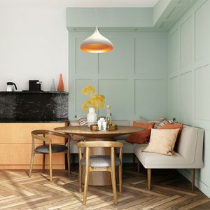 Lámpara de techo Bonn altura regulable blanco/dorado Ø32x38-115 cm