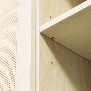 Aparador Daiki Homcom 3 puertas natural 70x136x41 cm