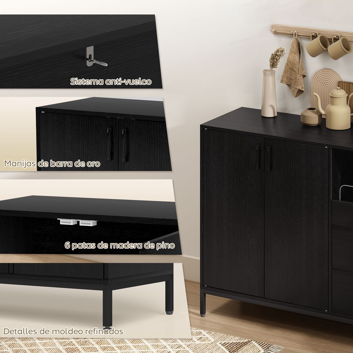 Aparador-Gales-Homcom-3-puertas---3-cajones-negro-90x1435x40-cm-