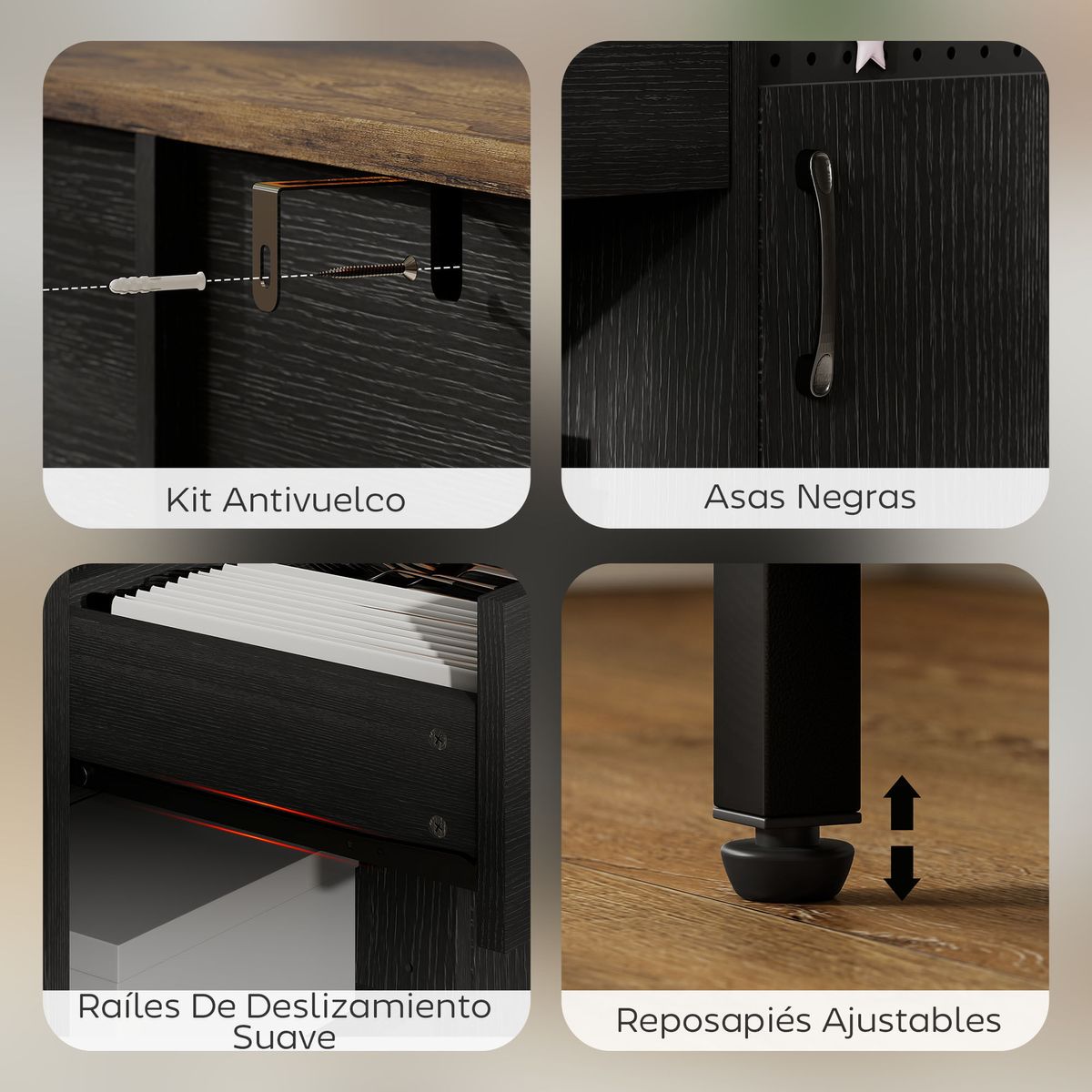 Aparador-Valeria-Homcom-2-puertas---2-compartimentos-abiertos---1-cajon-80x100x40-cm-